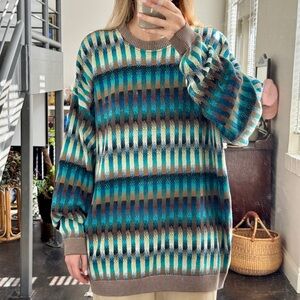 Vintage Bachrach Vibrant Striped Crew Neck grandpa Sweater